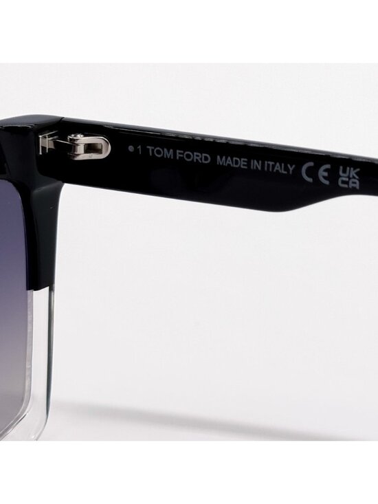 New Tom Ford Eden TF1110 05C Square Black Silver Sunglasses Authentic main image 9